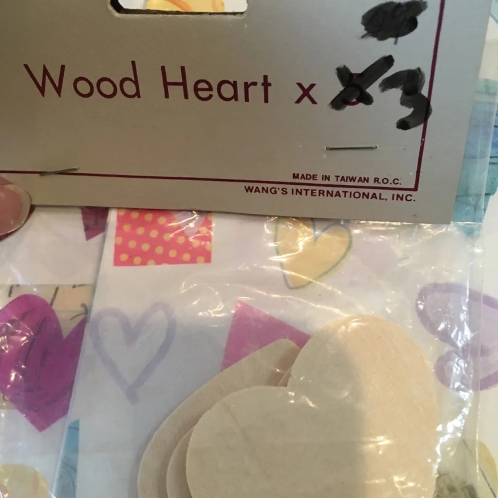Bundle of hearts crafts, bag & wrapping paper 14 items -1 of 14 contains 3 items